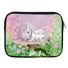 Wonderful Unicorn With Foal On A Mushroom Apple Ipad 2/3/4 Zipper Cases by FantasyWorld7