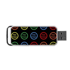 Happy Birthday Colorful Wallpaper Background Portable Usb Flash (one Side) by Simbadda