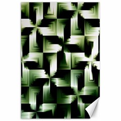 Green Black And White Abstract Background Of Squares Canvas 20  X 30   by Simbadda