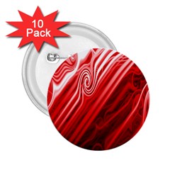 Red Abstract Swirling Pattern Background Wallpaper 2 25  Buttons (10 Pack)  by Simbadda