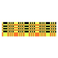 Yellow Orange And Black Background Plaid Like Background Of Halloween Colors Orange Yellow And Black Satin Scarf (oblong) by Simbadda