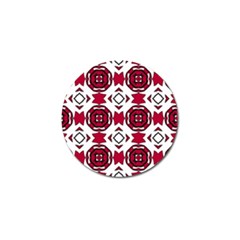 Seamless Abstract Pattern With Red Elements Background Golf Ball Marker by Simbadda