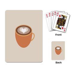 Artin Coffee Chocolate Brown Heart Love Playing Card by Mariart