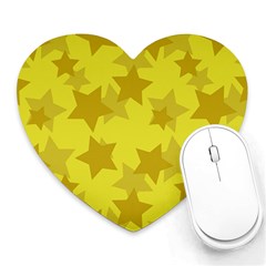 Yellow Star Heart Mousepads by Mariart