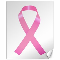 Breast Cancer Ribbon Pink Canvas 11  X 14   by Mariart