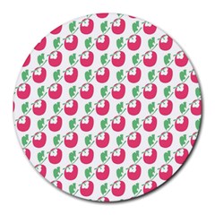 Fruit Pink Green Mangosteen Round Mousepads by Mariart