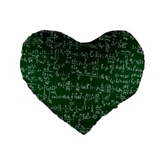 Formula Number Green Board Standard 16  Premium Flano Heart Shape Cushions by Mariart