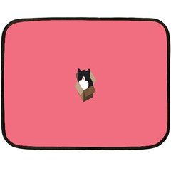 Minimalism Cat Pink Animals Double Sided Fleece Blanket (mini)  by Mariart