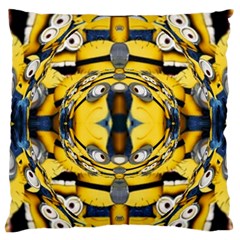 Minions Feedback 3d Effect   Large Flano Cushion Case (one Side) by 3Dbjvprojats