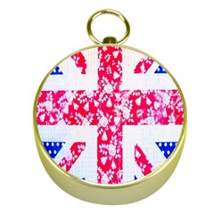 British Flag Abstract British Union Jack Flag In Abstract Design With Flowers Gold Compasses by Nexatart