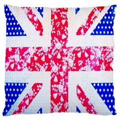 British Flag Abstract British Union Jack Flag In Abstract Design With Flowers Standard Flano Cushion Case (two Sides) by Nexatart