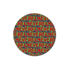 Typographic Graffiti Pattern Rubber Coaster (round)  by dflcprints