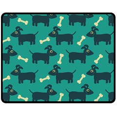 Happy Dogs Animals Pattern Double Sided Fleece Blanket (medium)  by Nexatart