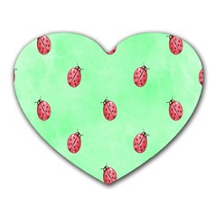 Pretty Background With A Ladybird Image Heart Mousepads by Nexatart