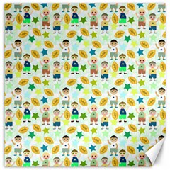 Football Kids Children Pattern Canvas 16  X 16   by Nexatart