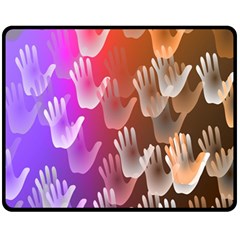 Clipart Hands Background Pattern Fleece Blanket (medium)  by Nexatart