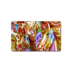 3 Carousel Ride Horses Magnet (name Card) by Nexatart