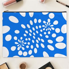 Circles Polka Dot Blue White Cosmetic Bag (xxxl)  by Mariart