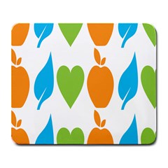 Fruit Apple Orange Green Blue Large Mousepads by Mariart