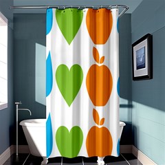 Fruit Apple Orange Green Blue Shower Curtain 36  X 72  (stall)  by Mariart