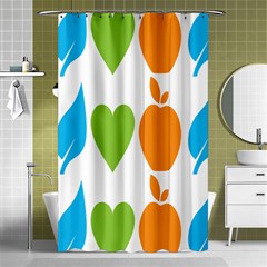 Fruit Apple Orange Green Blue Shower Curtain 48  X 72  (small)  by Mariart