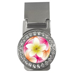 Frangipani Flower Floral White Pink Yellow Money Clips (cz)  by Mariart