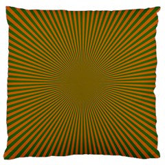 Stripy Starburst Effect Light Orange Green Line Large Cushion Case (one Side) by Mariart