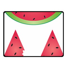 Watermelon Slice Red Green Fruite Fleece Blanket (small) by Mariart