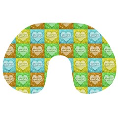 Colorful Happy Easter Theme Pattern Travel Neck Pillows by dflcprints