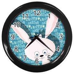 Easter Bunny  Wall Clocks (black) by Valentinaart