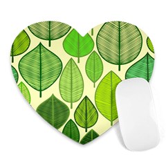 Leaves Pattern Design Heart Mousepads by TastefulDesigns