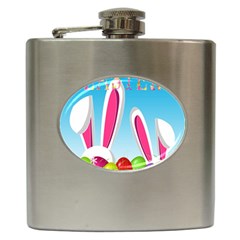 Easter Bunny  Hip Flask (6 Oz) by Valentinaart