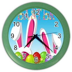 Easter Bunny  Color Wall Clocks by Valentinaart