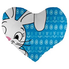 Easter Bunny  Large 19  Premium Heart Shape Cushions by Valentinaart