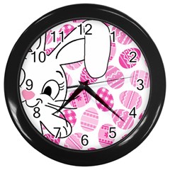 Easter Bunny  Wall Clocks (black) by Valentinaart