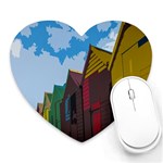 Brightly Colored Dressing Huts Heart Mousepads Front