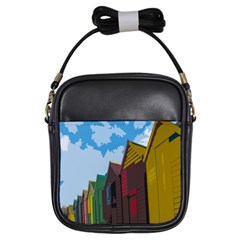 Brightly Colored Dressing Huts Girls Sling Bags by Nexatart