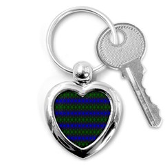 Diamond Alt Blue Green Woven Fabric Key Chains (heart)  by Mariart