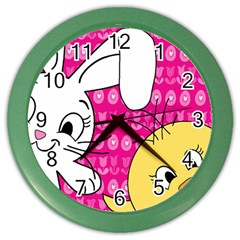 Easter Color Wall Clocks by Valentinaart