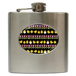 Easter - chick and tulips Hip Flask (6 oz) Front