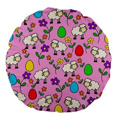 Easter Lamb Large 18  Premium Round Cushions by Valentinaart