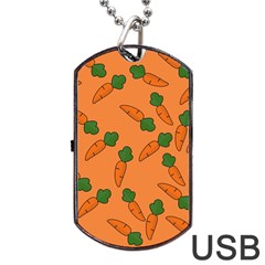 Carrot Pattern Dog Tag Usb Flash (one Side) by Valentinaart