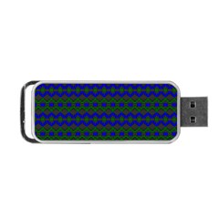 Split Diamond Blue Green Woven Fabric Portable Usb Flash (two Sides) by Mariart