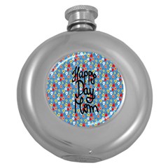 Happy Mothers Day Celebration Round Hip Flask (5 Oz) by Nexatart