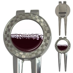 Bubbles In Red Wine 3-in-1 Golf Divots by Nexatart