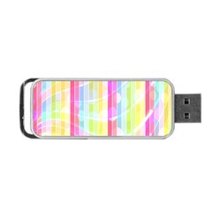 Abstract Stipes Colorful Background Circles And Waves Wallpaper Portable Usb Flash (two Sides) by Nexatart