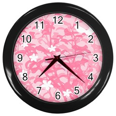 Plant Flowers Bird Spring Wall Clocks (black) by Nexatart