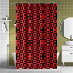 Abstract Background Red Black Shower Curtain 48  x 72  (Small)  Curtain(48  X 72 ) - 42.18 x64.8  Curtain(48  X 72 )