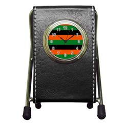 Color Green Orange Black Pen Holder Desk Clocks by Mariart