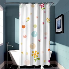 Flower Floral Star Balloon Bubble Shower Curtain 36  X 72  (stall)  by Mariart